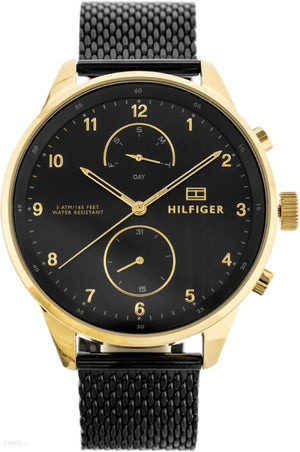 Buy Shop Tommy Hilfiger Chase Quartz Black Dial Black Mesh Bracelet Watch for Men - 1791580 USA Online