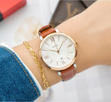 Buy Shop Fossil Jacqueline White Dial Brown Leather Strap Watch for Women - ES3842 USA Online