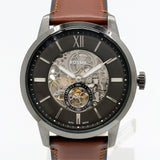 Buy Shop Fossil Townsman Automatic Skeleton Black Dial Brown Leather Strap Watch for Men - ME3181 USA Online
