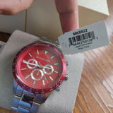 Buy Shop Michael Kors Layton Chronograph Red Dial Silver Steel Strap Watch For Men - MK8822 USA Online