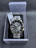 Seiko 5 Sports GMT US Special Edition Automatic Grey Dial Silver Steel Strap Watch For Men - SSK021K1