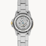 Buy Shop Fossil FB-01 Automatic Skeleton Blue Dial Two Tone Steel Strap Watch for Men - ME3191 USA Online