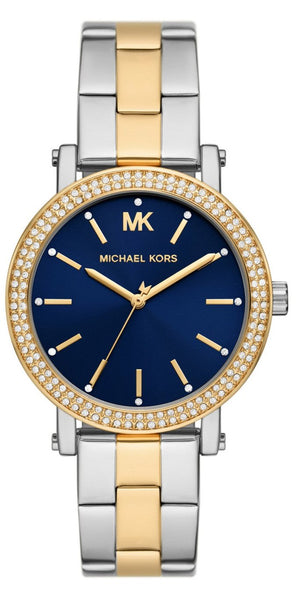 Buy Shop Michael Kors Analog Blue Dial Two Tone Steel Strap Watch for Women - MKO1049 USA Online