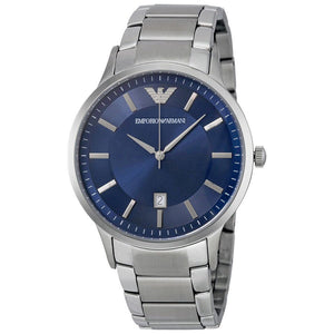 Buy Shop Emporio Armani Renato Blue Dial Silver Steel Strap Watch For Men - AR2477 USA Online
