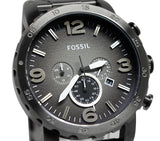 Buy Shop Fossil Nate Chronograph Gunmetal Dial Grey Steel Strap Watch for Men - JR1437 USA Online