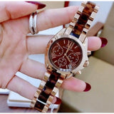 Buy Shop Michael Kors Bradshaw Chronograph Brown Dial Two Tone Steel Strap Watch For Women - MK5944 USA Online