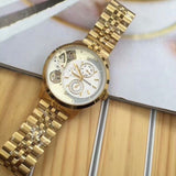 Fossil Townsman Chronograph Skeleton Gold Dial Gold Steel Strap Watch for Men -  ME1137