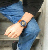 Buy Shop Fossil Commuter Automatic Skeleton Blue Dial Brown Leather Strap Watch for Men - ME3159 USA Online