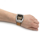 Buy Shop Guess Phoenix Multifunction Black Dial Brown Leather Strap Watch for Men - GW0202G3 USA Online