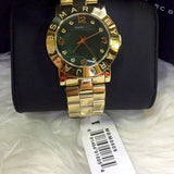 Buy Shop Marc Jacobs Amy Green Dial Gold Steel Strap Watch for Women - MBM8609 USA Online