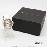 Buy Shop Marc Jacobs Lidia Stripe White Dial White Leather Strap Watch for Women - MBM1164 USA Online