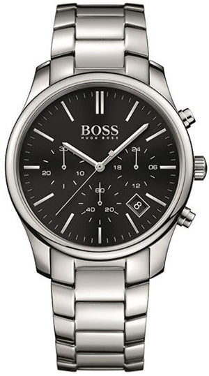 Buy Shop Hugo Boss Commander Black Dial Silver Steel Strap Watch for Men - 1513433 USA Online