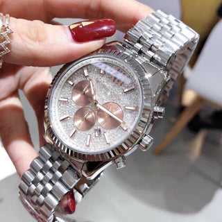 Buy Shop Michael Kors Lexington Chronograph Silver Dial Silver Steel Strap Watch for Men - MK8515 USA Online