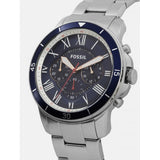 Buy Shop Fossil Grant Sport Chronograph Blue Dial Silver Steel Strap Watch for Men - FS5238 USA Online