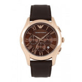 Buy Shop Emporio Armani Chronograph Brown Dial Brown Leather Strap Watch For Men - AR1701 USA Online