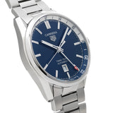 Buy Shop Tag Heuer Carrera Twin Time Blue Dial Silver Steel Strap Watch for Men - WBN201A.BA0640 USA Online