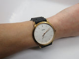 Buy Shop Fossil The Minimalist Slim White Dial Blue Leather Strap Watch for Men - FS5371 USA Online