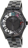 Buy Shop Marc Jacobs Henry Skeleton Black Dial Black Steel Strap Watch for Women - MBM3265 USA Online