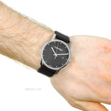Buy Shop Calvin Klein City Quartz Black Dial Black Leather Strap Watch for Men - K2G2G1C1 USA Online