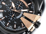 Buy Shop Diesel Mega Chief Chronograph Black Dial Black Steel Strap Watch For Men - DZ4309 USA Online