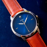 Buy Shop Fossil The Minimalist 3H Blue Dial Brown Leather Strap Watch for Men - FS5499 USA Online