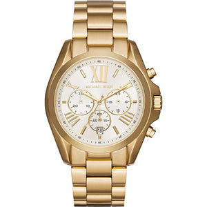 Buy Shop Michael Kors Bradshaw Chronograph White Dial Gold Steel Strap Watch For Women - MK6266 USA Online