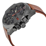 Buy Shop Diesel Mega Chief Chronograph Black Dial Brown Leather Strap Watch For Men - DZ4343 USA Online
