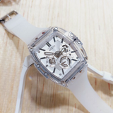 Buy Shop Guess Phoenix Multi Function Silver Dial White Rubber Strap Watch for Men - GW0203G1 USA Online