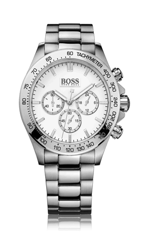Buy Shop Hugo Boss Ikon Chronograph White Dial Silver Steel Strap Watch for Men - 1512962 USA Online