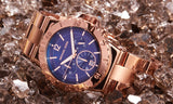 Buy Shop Michael Kors Bel Aire Blue Dial Rose Gold Steel Strap Watch for Women - MK5410 USA Online