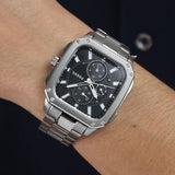 Buy Shop Fossil Inscription Multifunction Black Dial Silver Steel Strap Watch for Men - BQ2655 USA Online