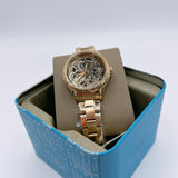 Buy Shop Fossil Rye Automatic Skeleton Gold Dial Gold Steel Strap Watch for Women - BQ3755 USA Online