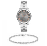 Buy Shop Michael Kors Norie Grey Dial Silver Stainless Steel Strap Watch for Women - MK3559 USA Online