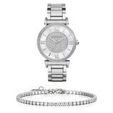 Buy Shop Michael Kors Catlin Silver Dial Silver Steel Strap Watch for Women - MK3355 USA Online