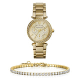 Buy Shop Michael Kors Parker White Dial Gold Steel Strap Watch for Women - MK6056 USA Online