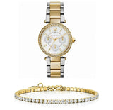 Buy Shop Michael Kors Parker White Dial Two Tone Steel Strap Watch for Women - MK6055 USA Online