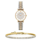 Buy Shop Emporio Armani Gianni T Bar White Dial Two Tone Steel Strap Watch For Women - AR8031 USA Online