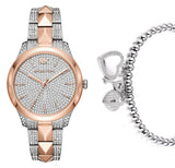 Buy Shop Michael Kors Runway Mercer Crystals Silver Dial Two Tone Steel Strap Watch For Women - MK6716 USA Online