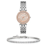 Buy Shop Michael Kors Darci Rose Gold Dial Silver Steel Strap Watch for Women - MK3446 USA Online