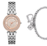 Buy Shop Michael Kors Darci Rose Gold Dial Silver Steel Strap Watch for Women - MK3446 USA Online
