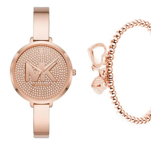 Buy Shop Michael Kors Charley Quartz Crystals Rose Gold Dial Rose Gold Steel Strap Watch For Women - MK4433 USA Online