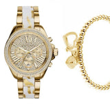 Buy Shop Michael Kors Wren Diamonds Gold Dial Two Tone Steel Strap Watch for Women - MK6157 USA Online