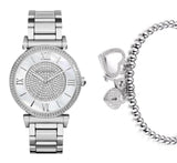 Buy Shop Michael Kors Catlin Silver Dial Silver Steel Strap Watch for Women - MK3355 USA Online