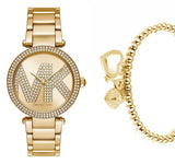 Buy Shop Michael Kors Parker Pave Gold Dial Gold Steel Strap Watch for Women - MK6659 USA Online