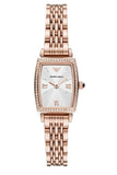 Buy Shop Emporio Armani Gianni T Bar Quartz Crystals White Dial Rose Gold Steel Strap Watch For Women - AR11406 USA Online
