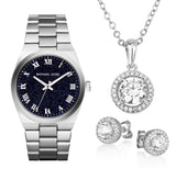 Buy Shop Michael Kors Channing Midnight Blue Dial Silver Steel Strap Watch for Women - MK6113 USA Online