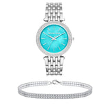 Buy Shop Michael Kors Darci Mother of Pearl Blue Dial Silver Steel Strap Watch for Women - MK3515 USA Online