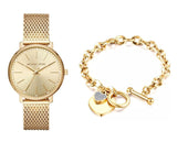 Buy Shop Michael Kors Pyper Quartz Gold Dial Gold Mesh Strap Watch For Women - MK4339 USA Online