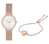 Buy Shop Michael Kors Pyper Quartz Mother of Pearl White Dial Rose Gold Mesh Strap Watch For Women - MK4588 USA Online