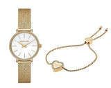 Buy Shop Michael Kors Pyper Quartz Mother of Pearl White Dial Gold Mesh Bracelet Watch For Women - MK4619 USA Online